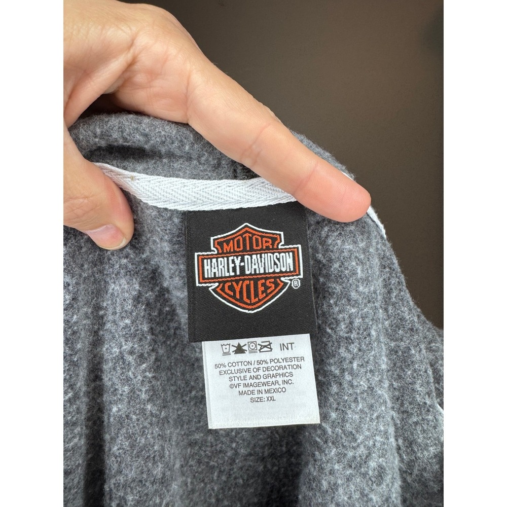 Harley-Davidson Indianapolis Indiana Eagle Zip Up Hoodie Charcoal Gray XXL - Picture 2 of 3